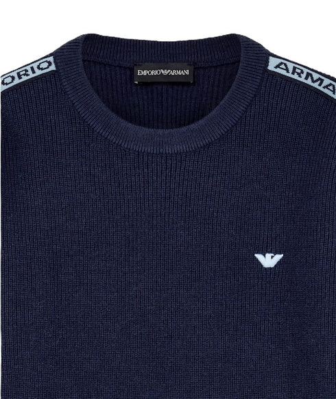 Armani blue sweatshirt — detail