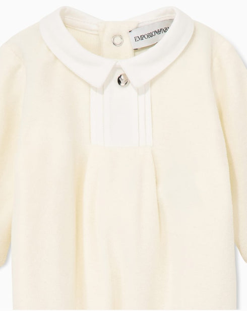 Armani off-white baby one-piece — detail