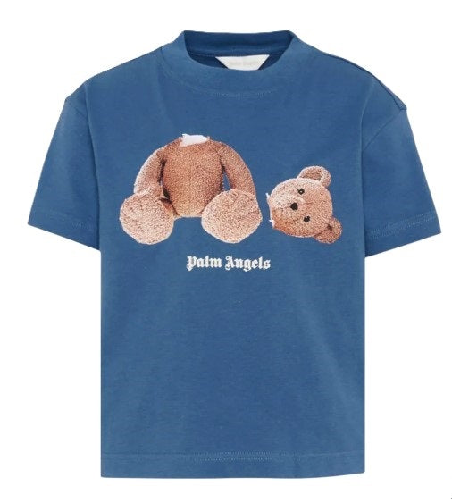 Palm angels t-shirt blu - vista frontale