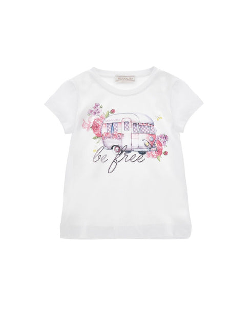 Monnalisa t-shirt bianco - vista dettaglio