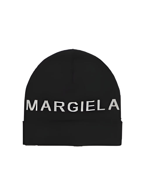 Maison Margiela MM6 berretto logo nero - vista frontale