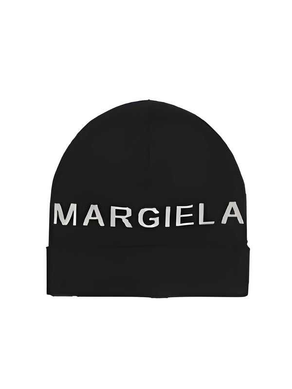 Maison Margiela MM6 berretto logo nero - vista frontale