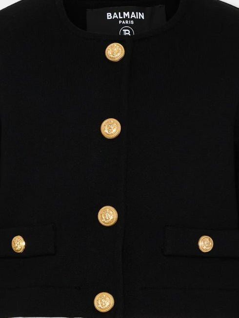 Balmain black jacket — detail