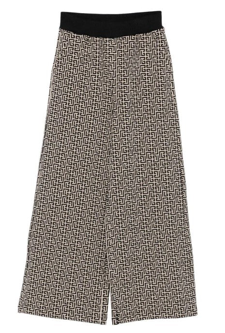 Pantalone Balmain in felpa crema - vista frontale