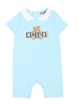 Moschino sky blue baby one-piece — front view